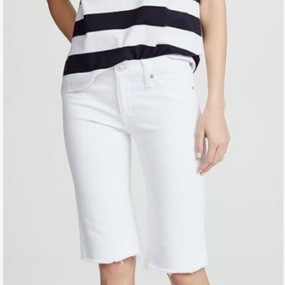 HUDSON Women's Amelia Mid Rise Knee Short Optical White Sz 27 EUC MSRP $145 - Picture 1 of 12